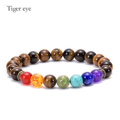 HIYONY 7 Chakra Bracelet Man Black Matte Lava Healing Balance Beads Reiki Buddha Prayer Natural Stone Yoga Bracelet For Women