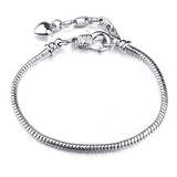 Sonykifa 2019 High Quality Rose Gold Color Snake Chain Charm Bracelet Fit Original Beads Fine Bracelet Jewelry Gift For Women