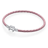 Sonykifa 2019 High Quality Rose Gold Color Snake Chain Charm Bracelet Fit Original Beads Fine Bracelet Jewelry Gift For Women
