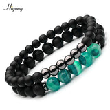 HIYONY 7 Chakra Bracelet Man Black Matte Lava Healing Balance Beads Reiki Buddha Prayer Natural Stone Yoga Bracelet For Women