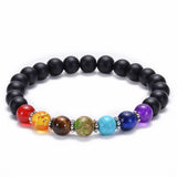 HIYONY 7 Chakra Bracelet Man Black Matte Lava Healing Balance Beads Reiki Buddha Prayer Natural Stone Yoga Bracelet For Women