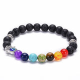 HIYONY 7 Chakra Bracelet Man Black Matte Lava Healing Balance Beads Reiki Buddha Prayer Natural Stone Yoga Bracelet For Women