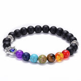 HIYONY 7 Chakra Bracelet Man Black Matte Lava Healing Balance Beads Reiki Buddha Prayer Natural Stone Yoga Bracelet For Women