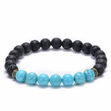HIYONY 7 Chakra Bracelet Man Black Matte Lava Healing Balance Beads Reiki Buddha Prayer Natural Stone Yoga Bracelet For Women