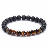 HIYONY 7 Chakra Bracelet Man Black Matte Lava Healing Balance Beads Reiki Buddha Prayer Natural Stone Yoga Bracelet For Women