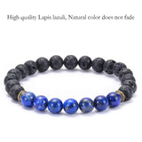 HIYONY 7 Chakra Bracelet Man Black Matte Lava Healing Balance Beads Reiki Buddha Prayer Natural Stone Yoga Bracelet For Women